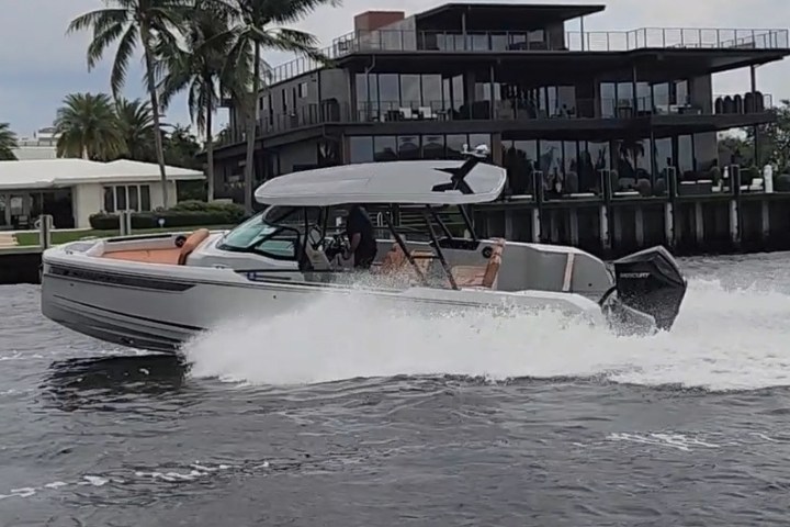 a small boat in the water